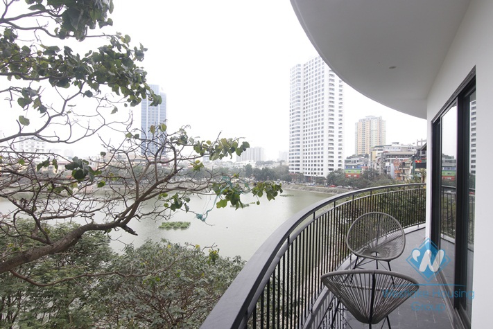 Lake view two bedrooms apartment for rent near Lotte tower, Ba Dinh district, Ha Noi